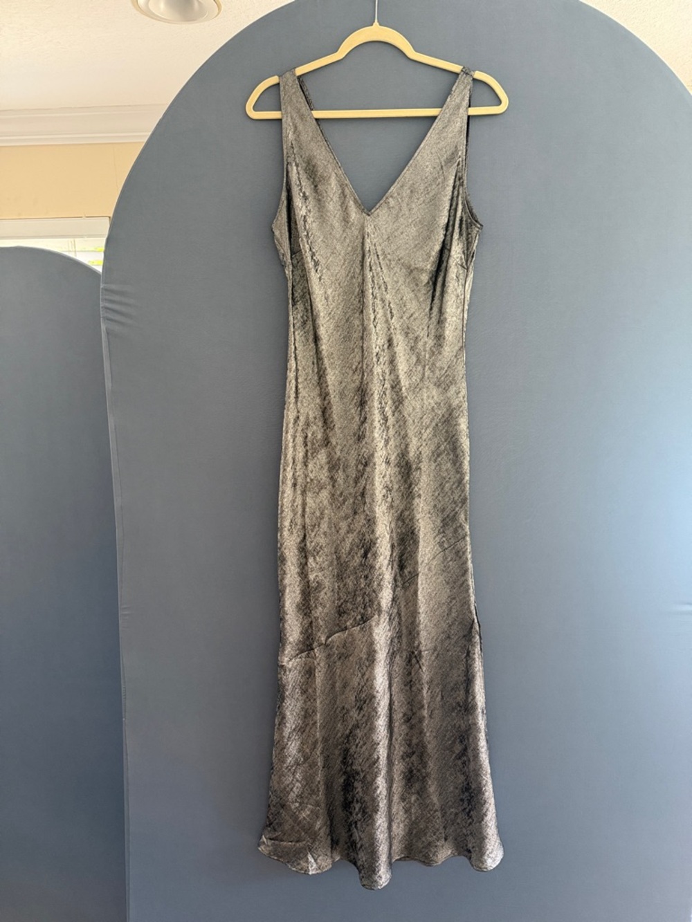 LOFT Silver Gray Maxi Slip Dress